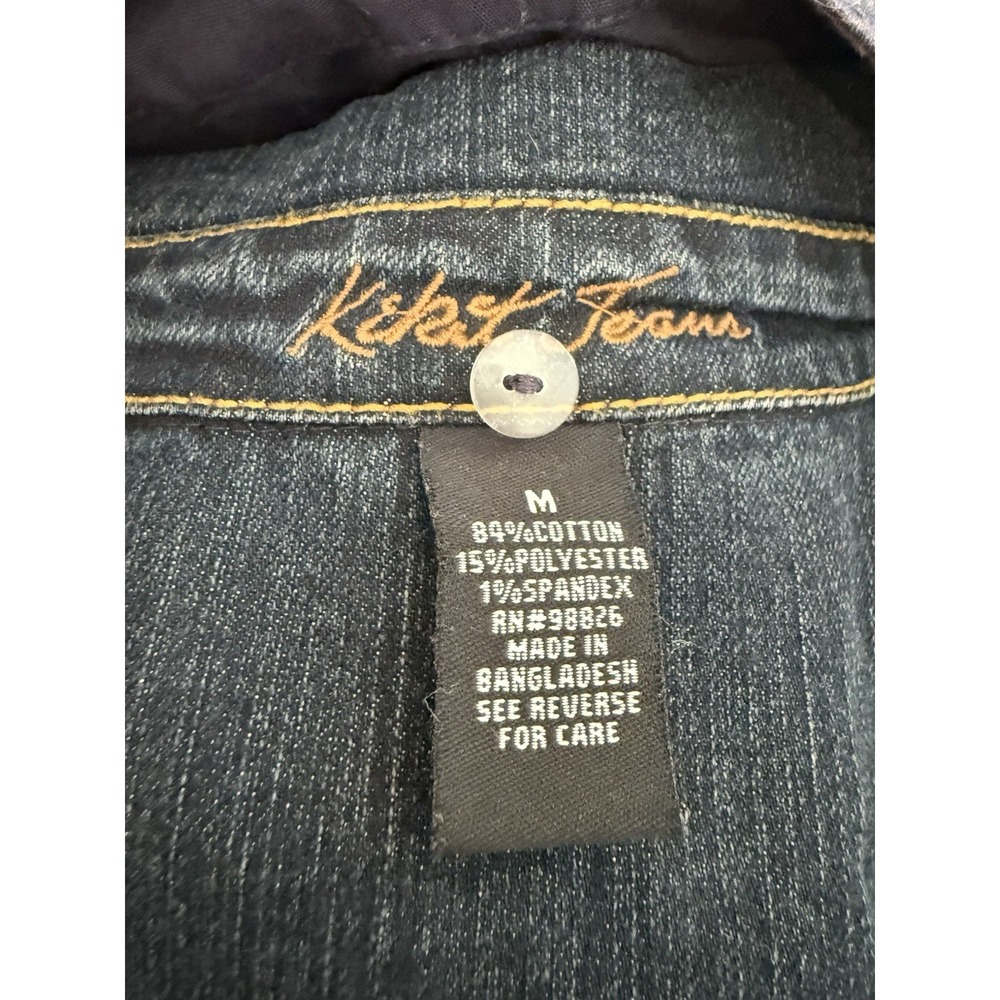 Vtg Kikit Jeans women's M denim jacket removable collar with faux fur NWT - Picture 11 of 16